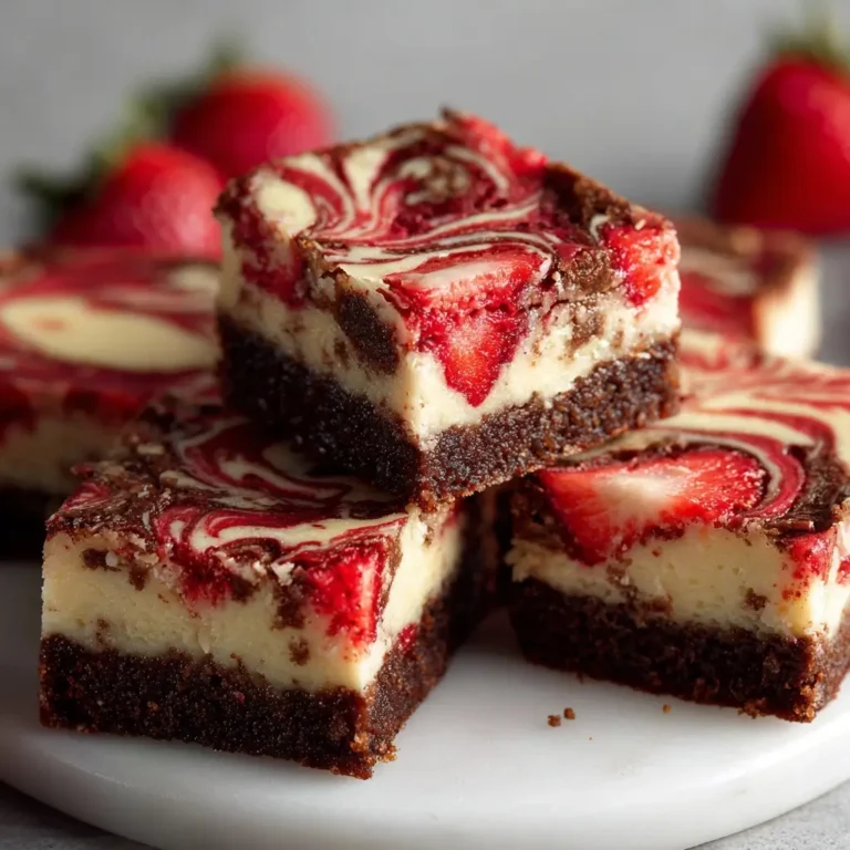 Strawberry Swirl Cheesecake Brownies