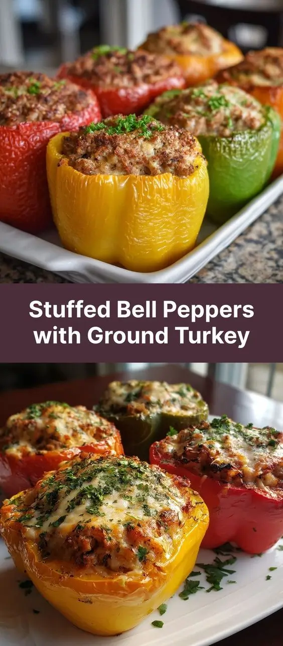Stuffed Bell Peppers with Ground Turkey