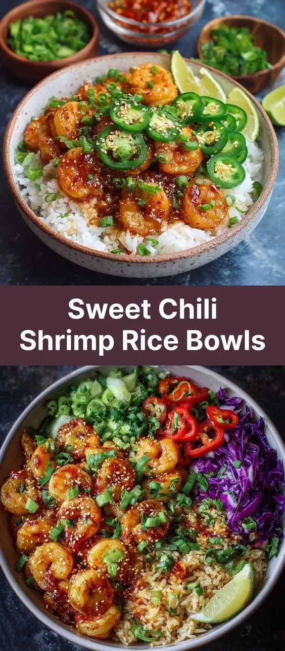 Sweet Chili Shrimp Rice Bowls