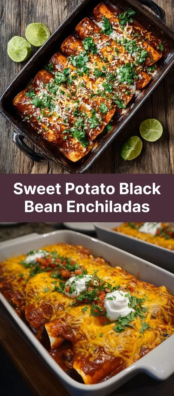 Sweet Potato Black Bean Enchiladas