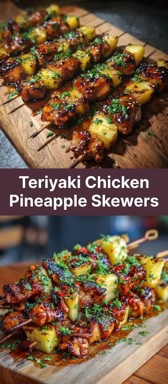 Teriyaki Chicken Pineapple Skewers