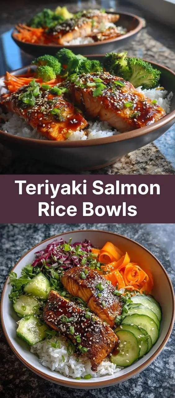Teriyaki Salmon Rice Bowls