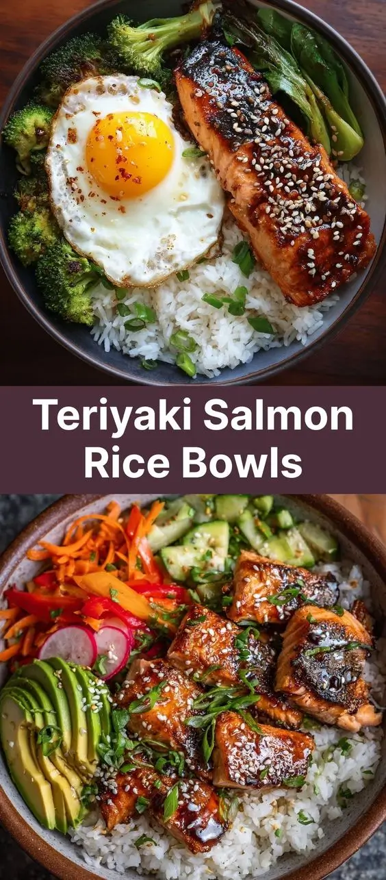 Teriyaki Salmon Rice Bowls