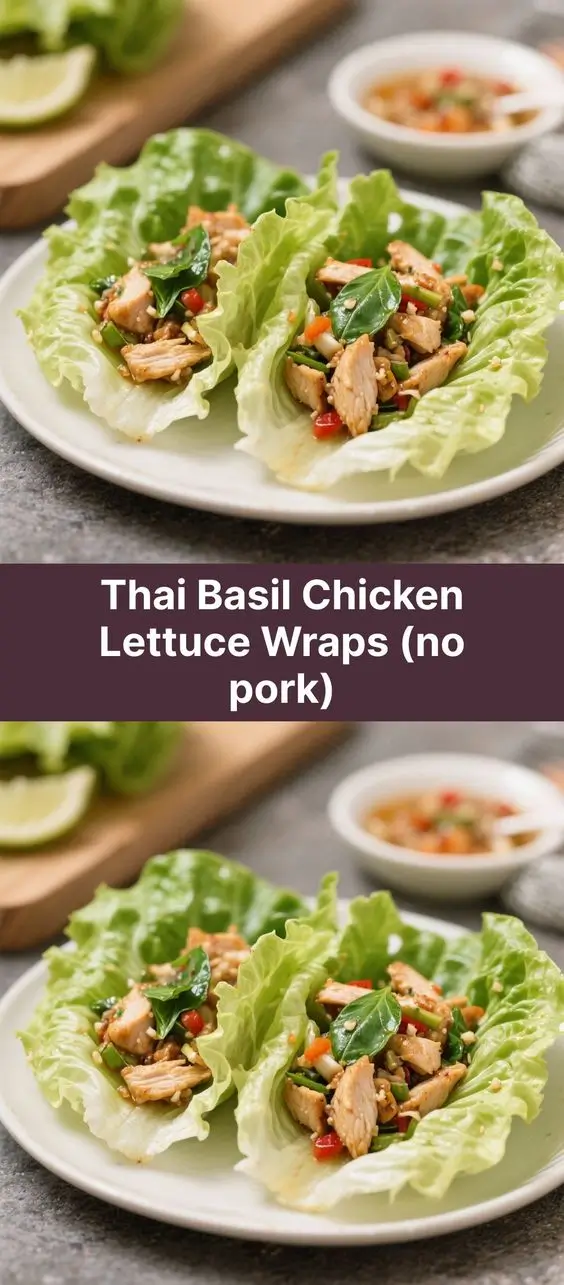 Thai Basil Chicken Lettuce Wraps (no pork)