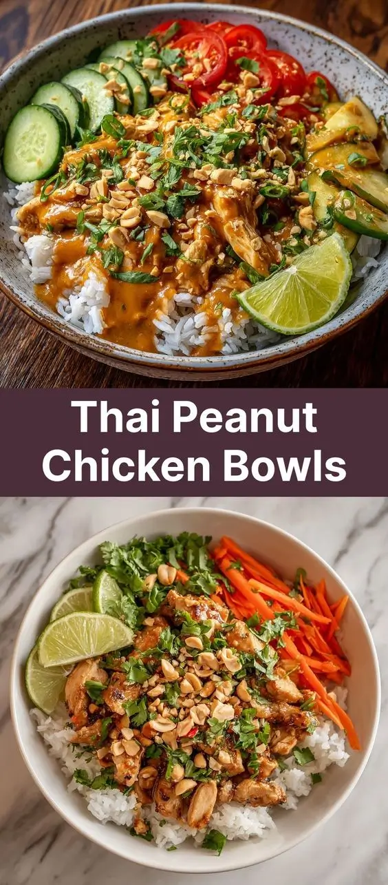 Thai Peanut Chicken Bowls