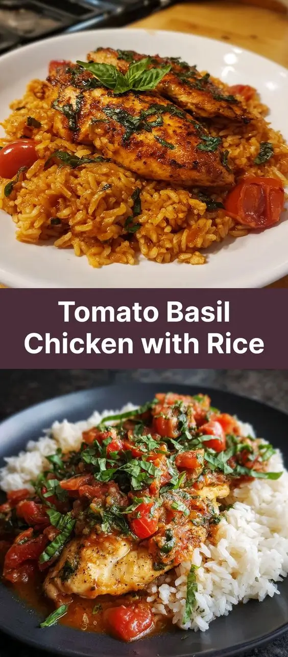 Tomato Basil Chicken with Rice