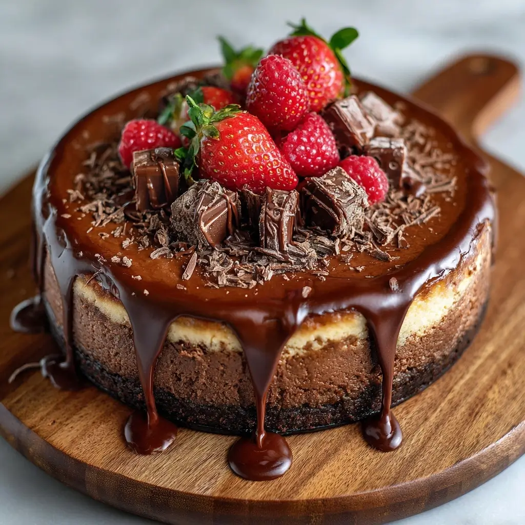 Triple Chocolate Fudge Cheesecake