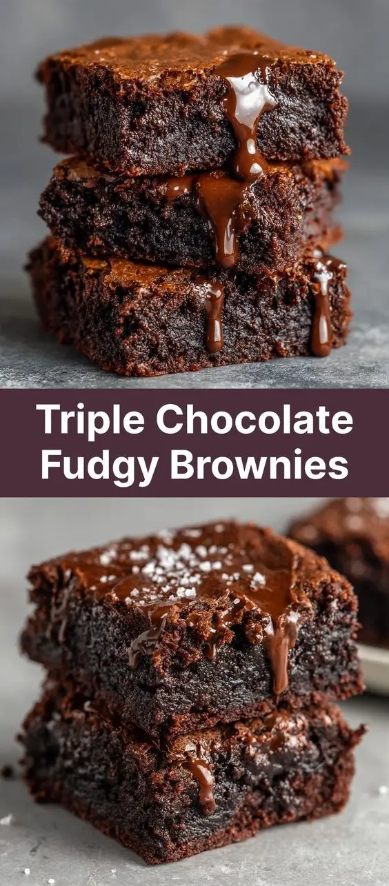 Triple Chocolate Fudgy Brownies