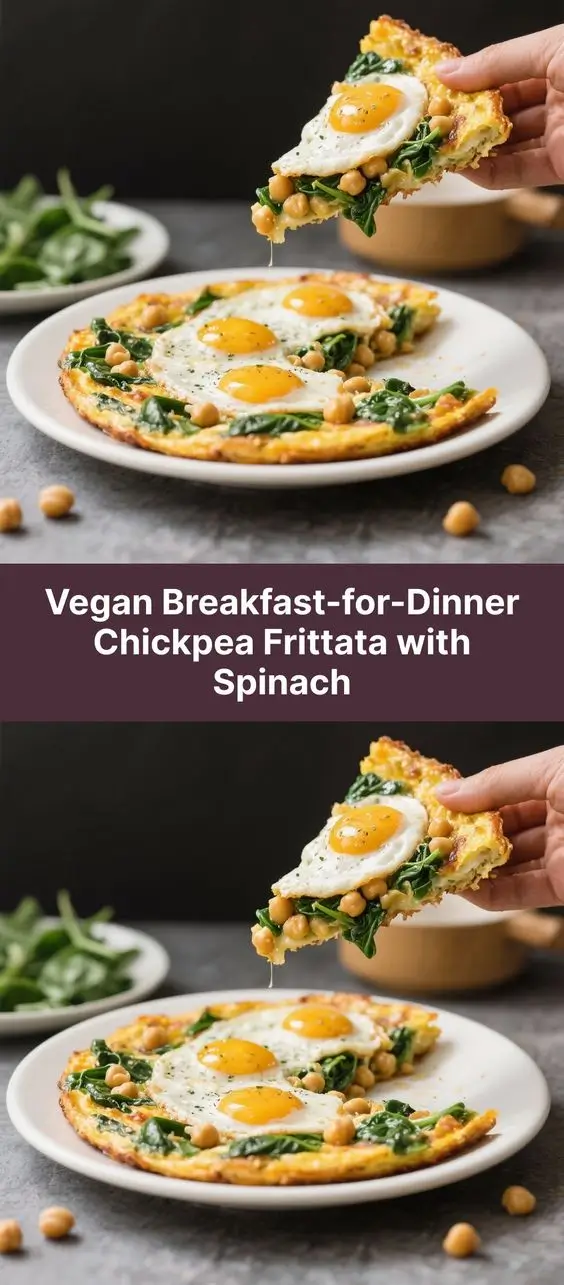 Vegan Breakfast-for-Dinner Chickpea Frittata with Spinach