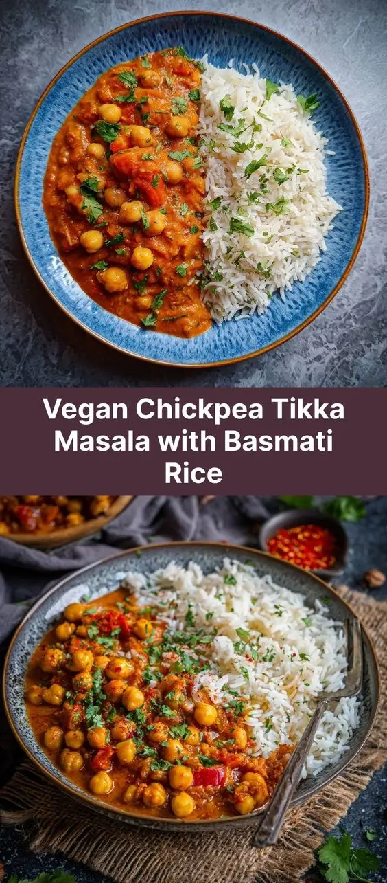 Vegan Chickpea Tikka Masala with Basmati Rice