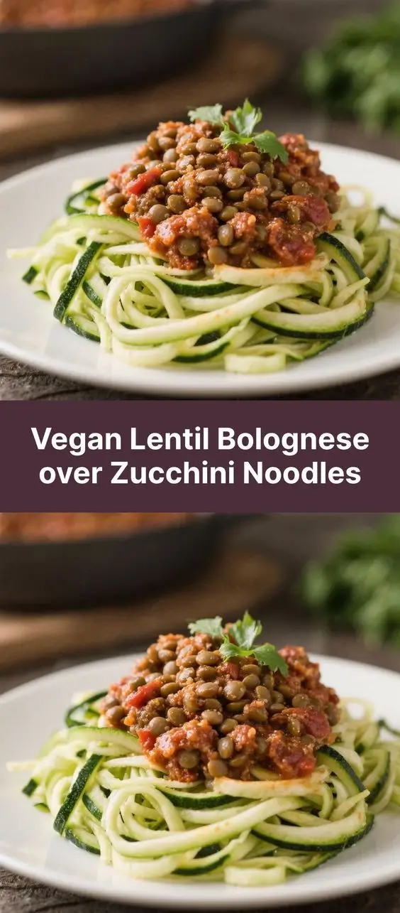 Vegan Lentil Bolognese over Zucchini Noodles