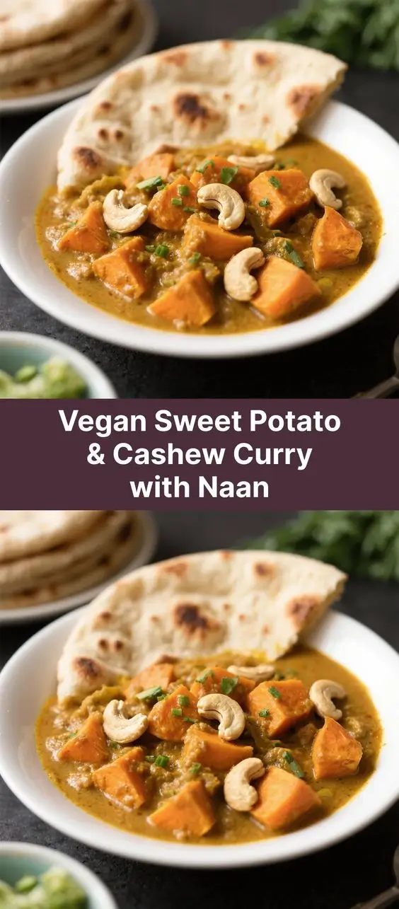 Vegan Sweet Potato & Cashew Curry with Naan