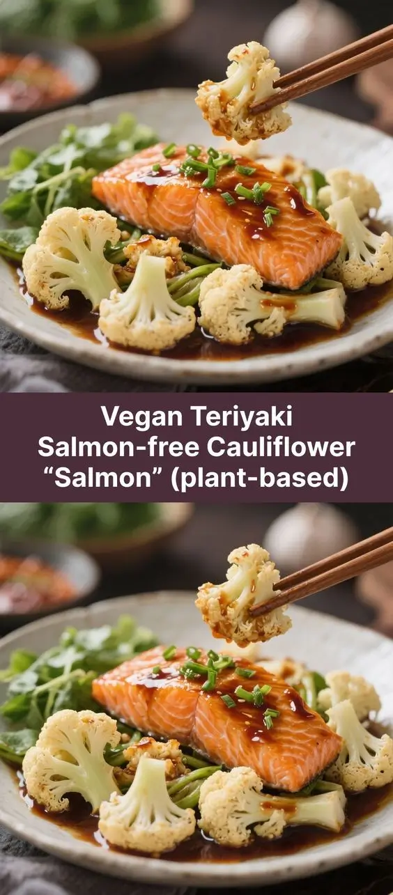 Vegan Teriyaki Salmon-free ­Cauliflower “Salmon” (plant-based)