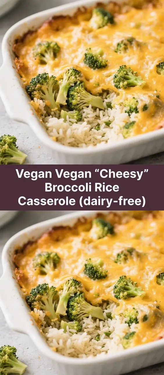 Vegan Vegan “Cheesy” Broccoli Rice Casserole (dairy-free)