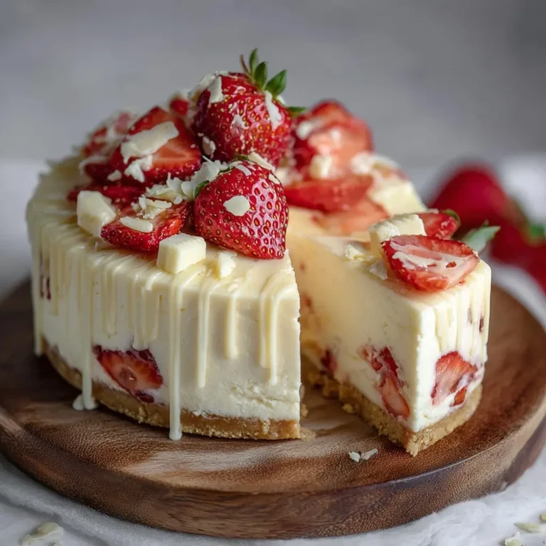 White Chocolate Strawberry Cheesecake