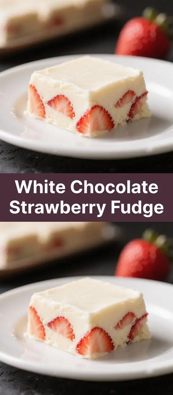 White Chocolate Strawberry Fudge