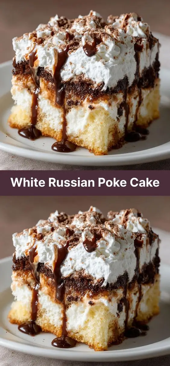 White Russian Poke Cake