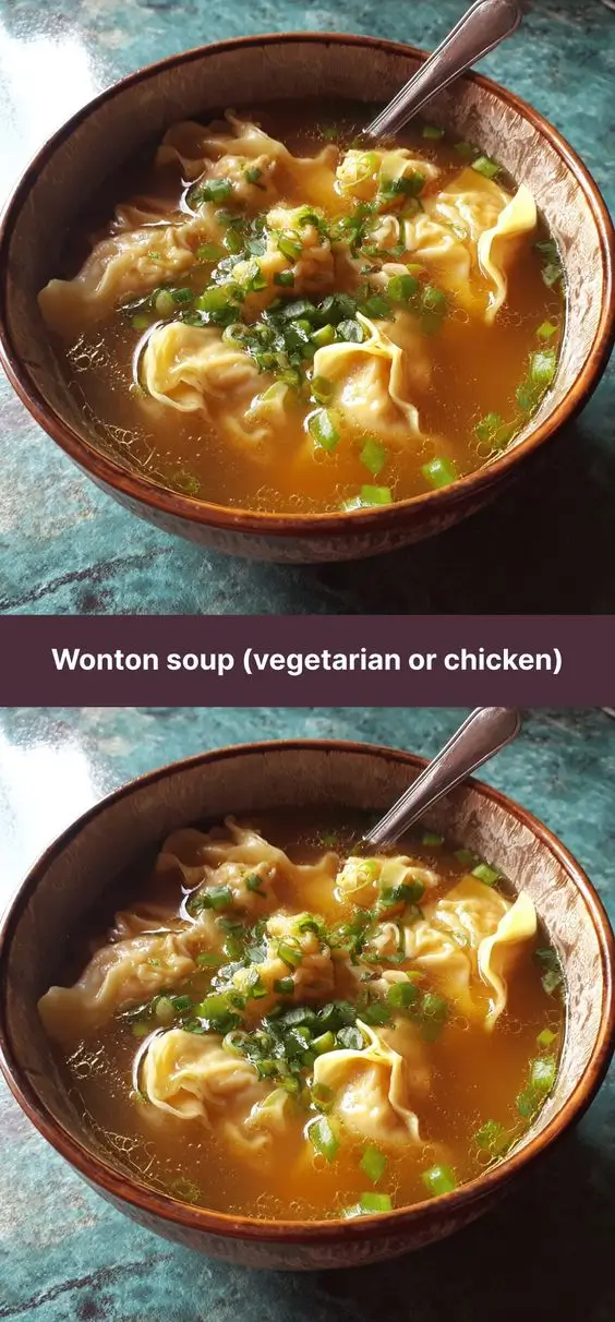 Wonton soup (vegetarian or chicken)