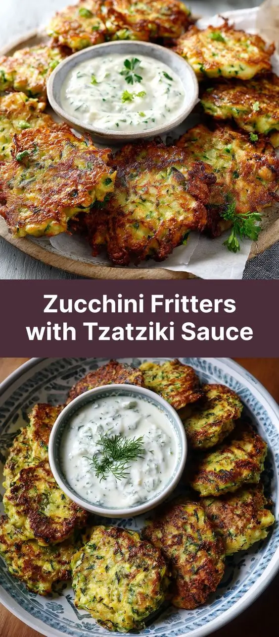 Zucchini Fritters with Tzatziki Sauce