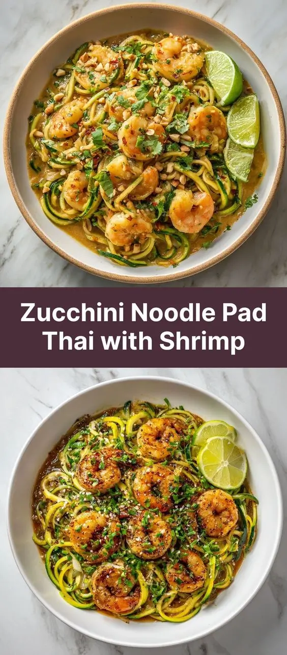 Zucchini Noodle Pad Thai with Shrimp