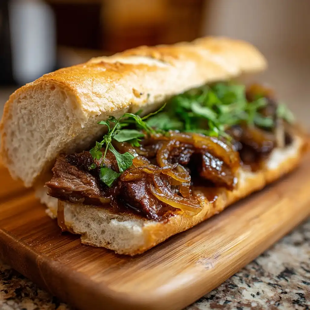 Beef & Caramelized Onion Sandwich
