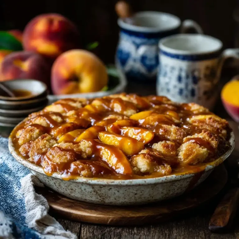 Caramel Peach Cobbler