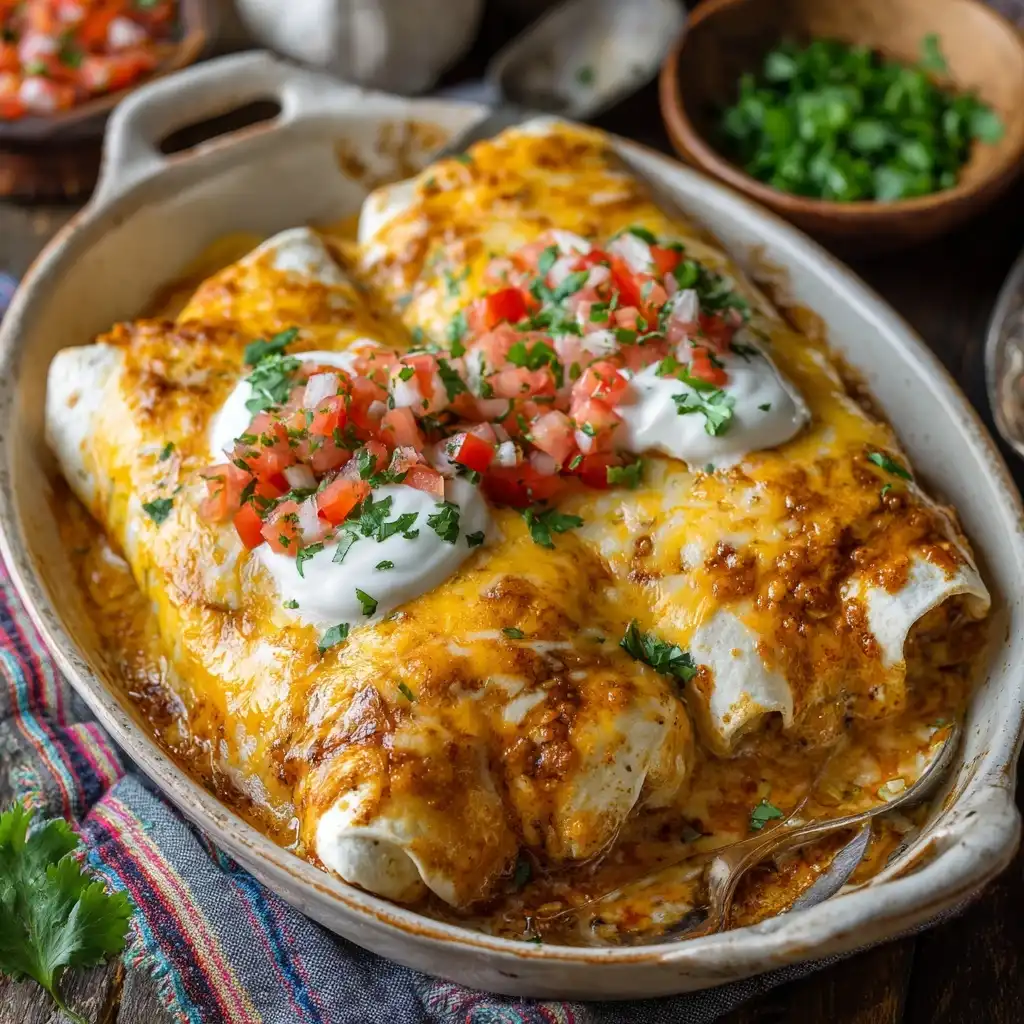 Cheesy Queso Smothered Burritos
