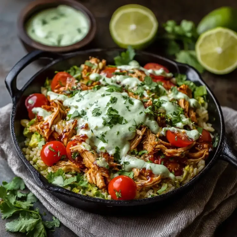 Chicken Burrito Bowls with Avocado Crema