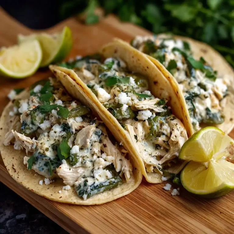 Creamy Poblano Chicken Tacos