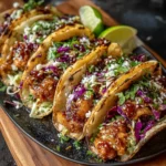 Crispy Honey Garlic Chicken Tacos