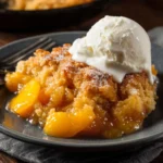Easy Crockpot Peach Cobbler