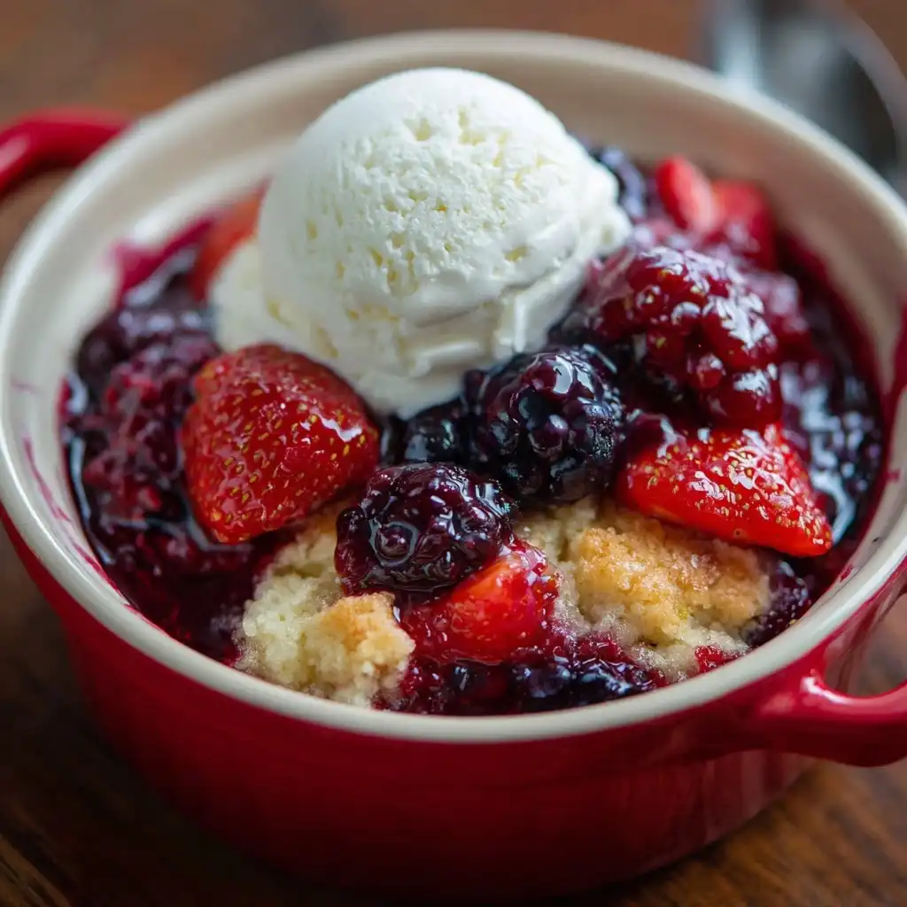 Easy Slow Cooker Berry Cobbler