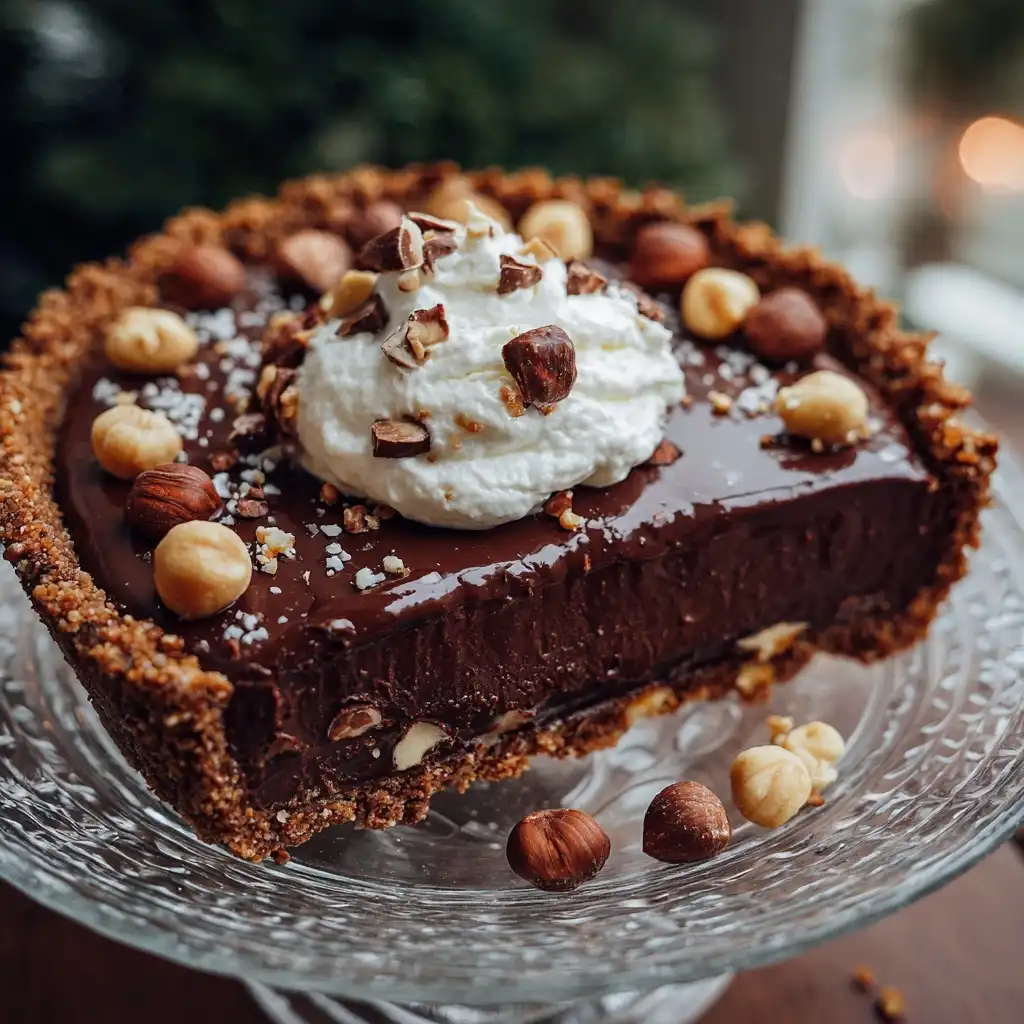 Ferrero Style Chocolate Hazelnut Pie