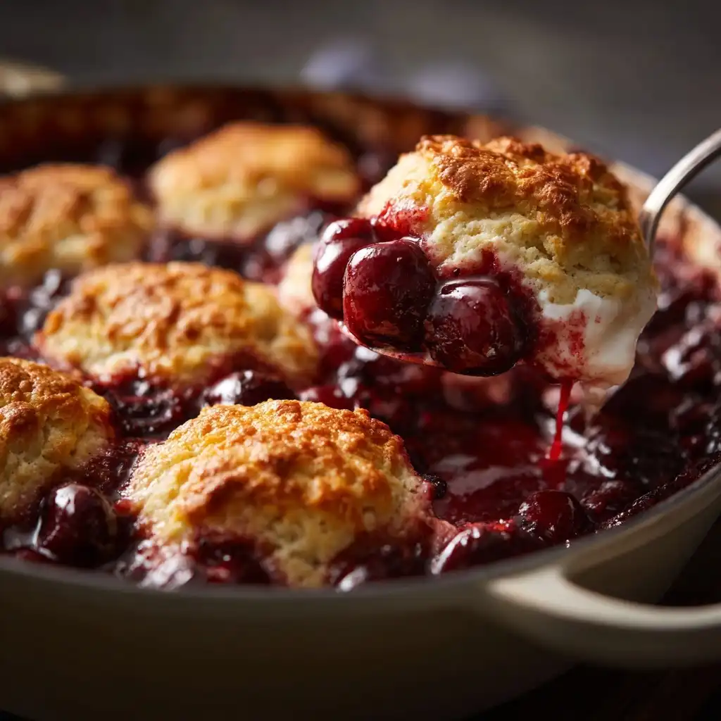 Fresh Cherry Biscuit Cobbler