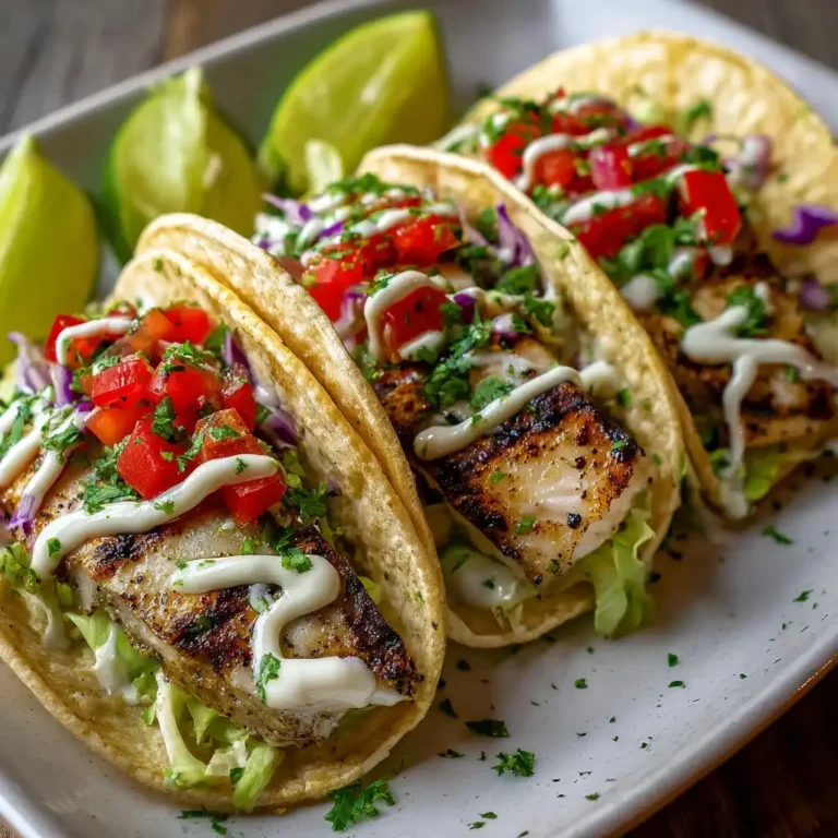 Garlic Lime Grilled Fish Tacos