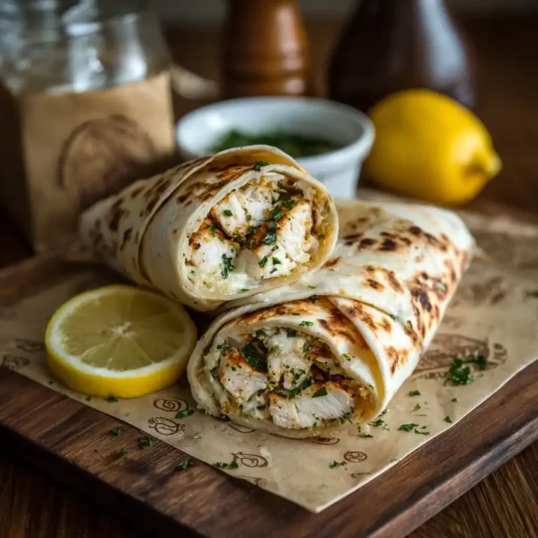 Lemon Herb Chicken Flatbread Wrap