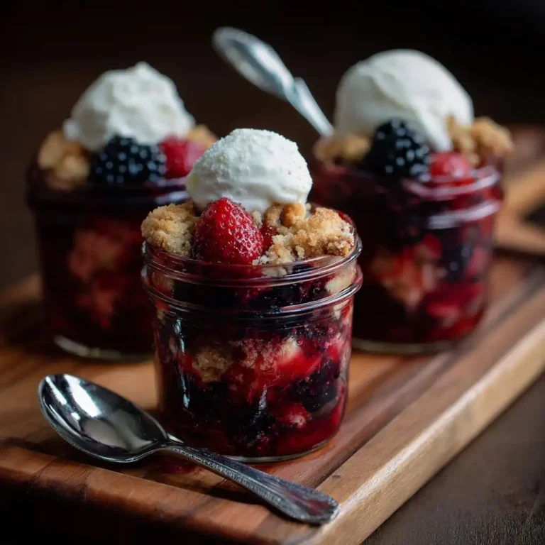 Mini Mason Jar Berry Cobblers