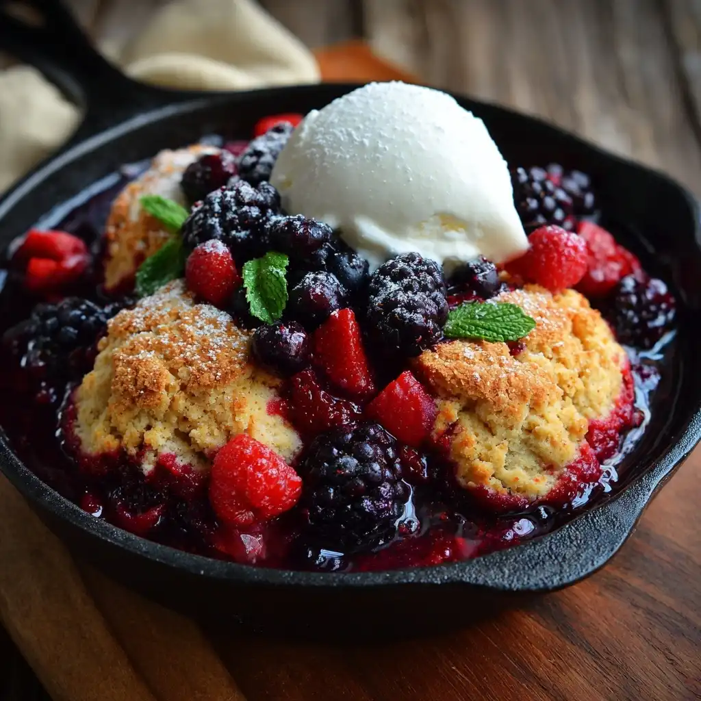 Mixed Berry Biscuit Cobbler