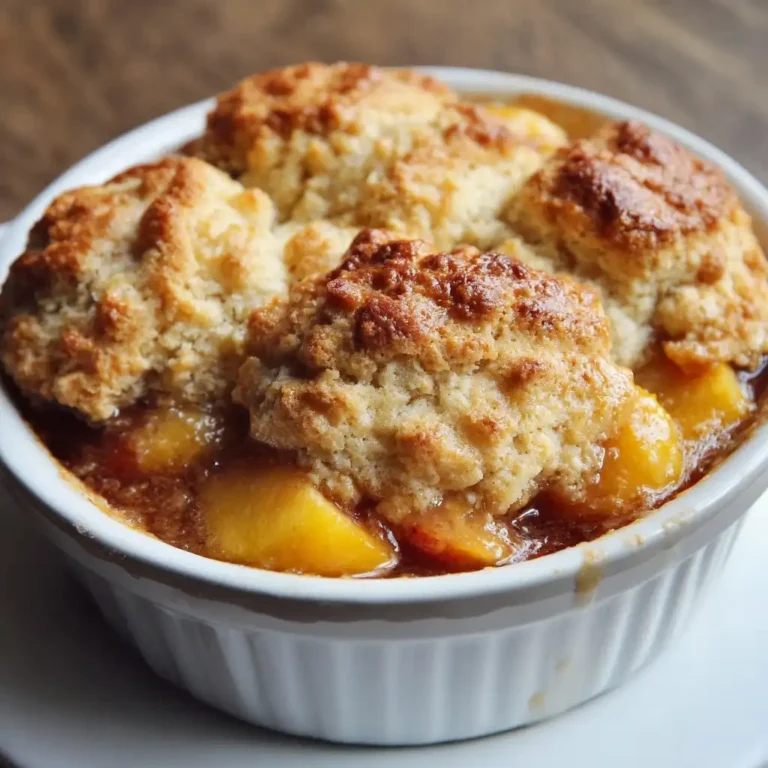 Peach Cobbler with Brown Sugar Biscuit Topping