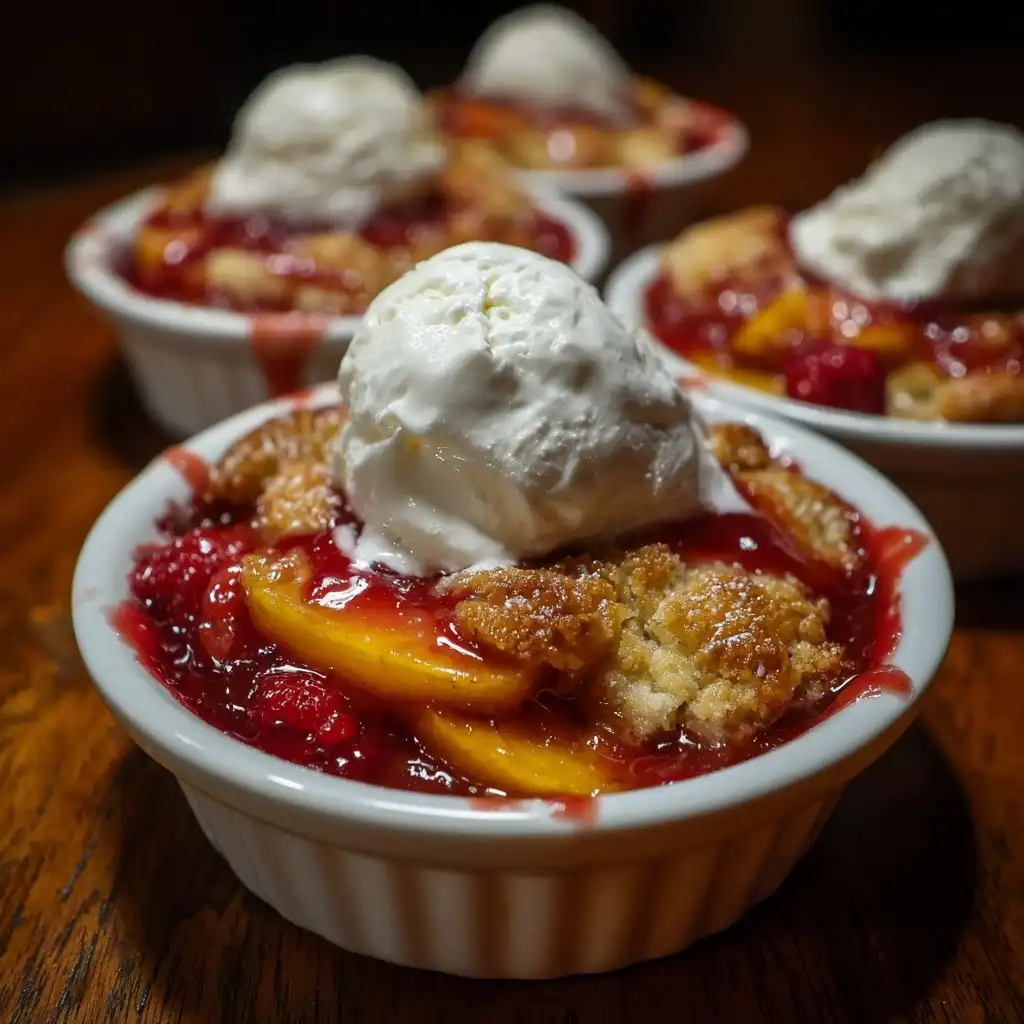 Peach Raspberry Cobbler