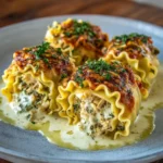 Pesto Chicken Lasagna Roll Ups