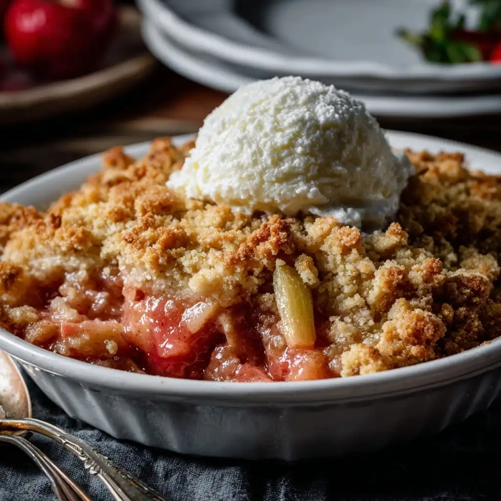Rhubarb Cobbler with Crumb Topping
