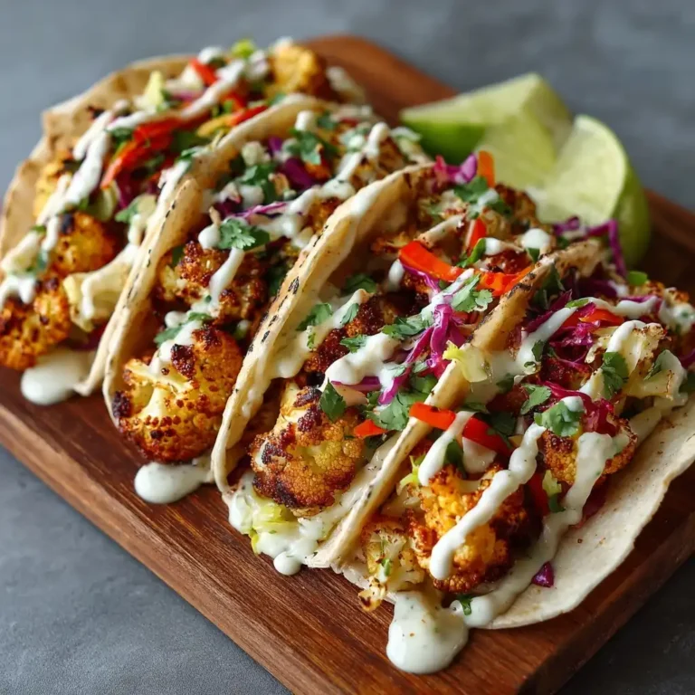 Roasted Cauliflower Tacos with Tahini Drizzle