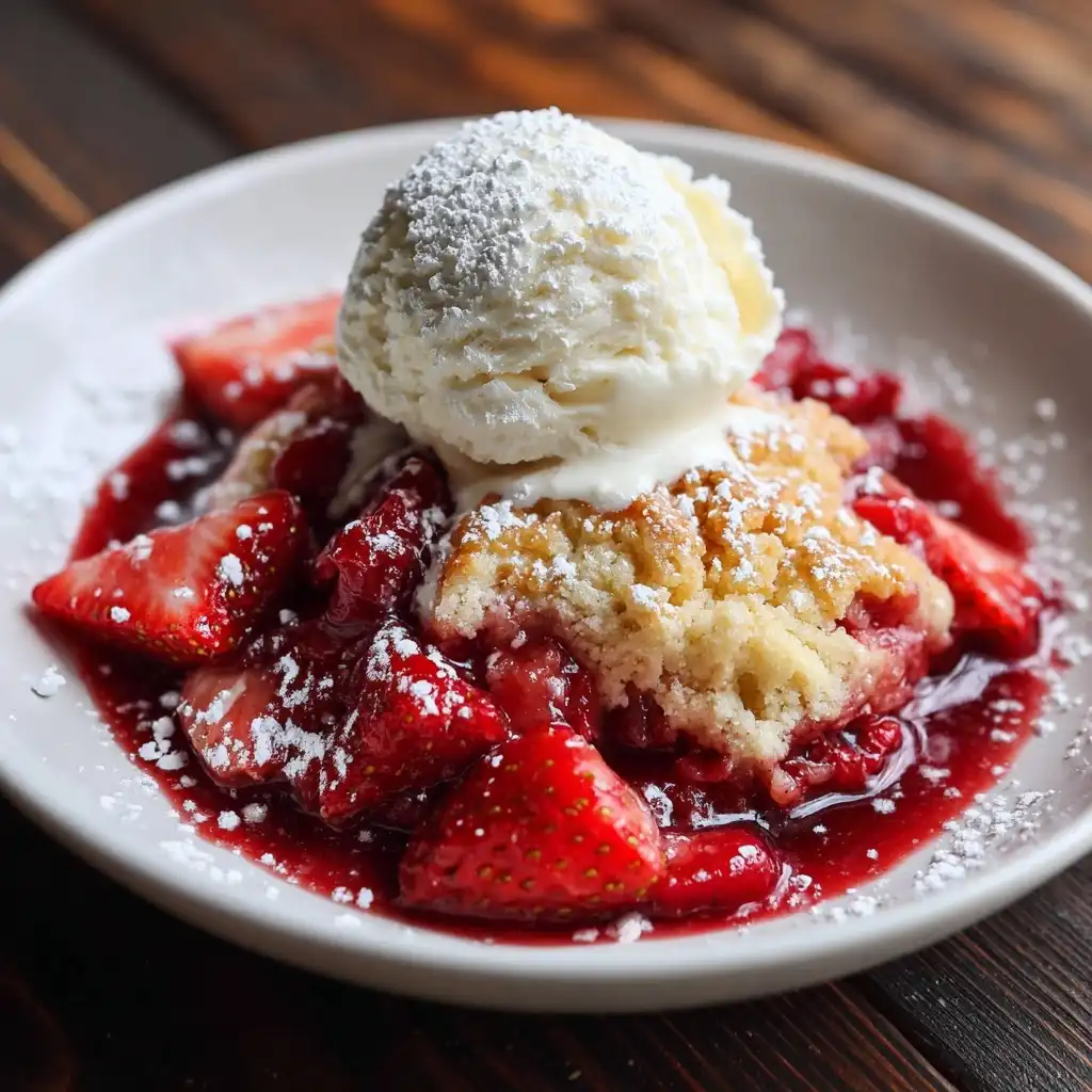 Strawberry Vanilla Cobbler