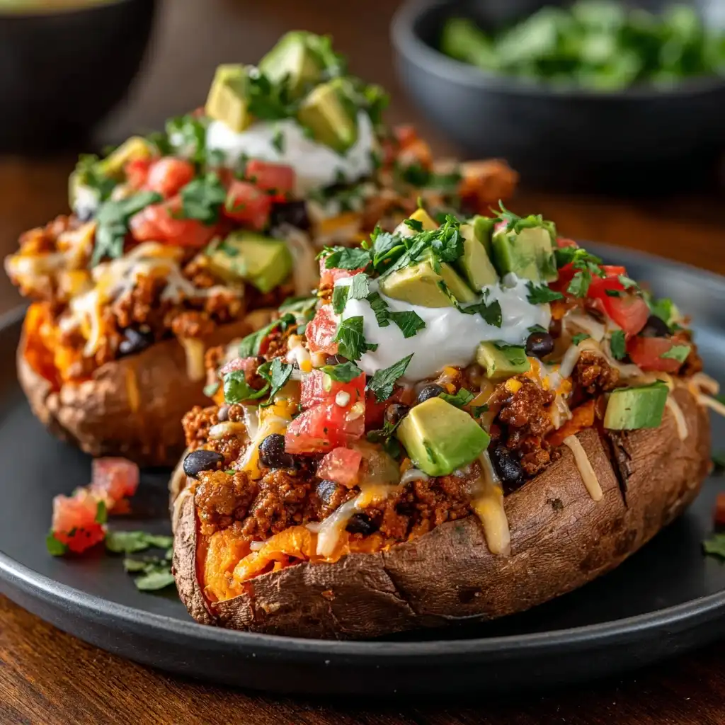 Taco Stuffed Sweet Potatoes
