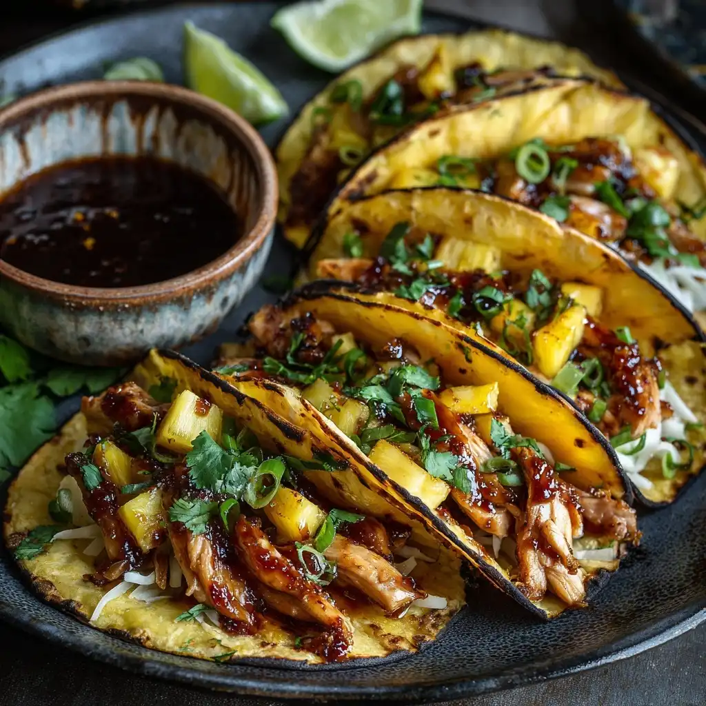 Teriyaki Chicken Pineapple Tacos