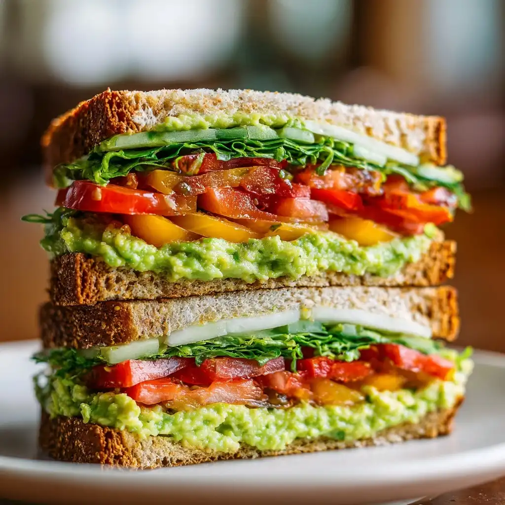 Vegan Avocado Veggie Sandwich