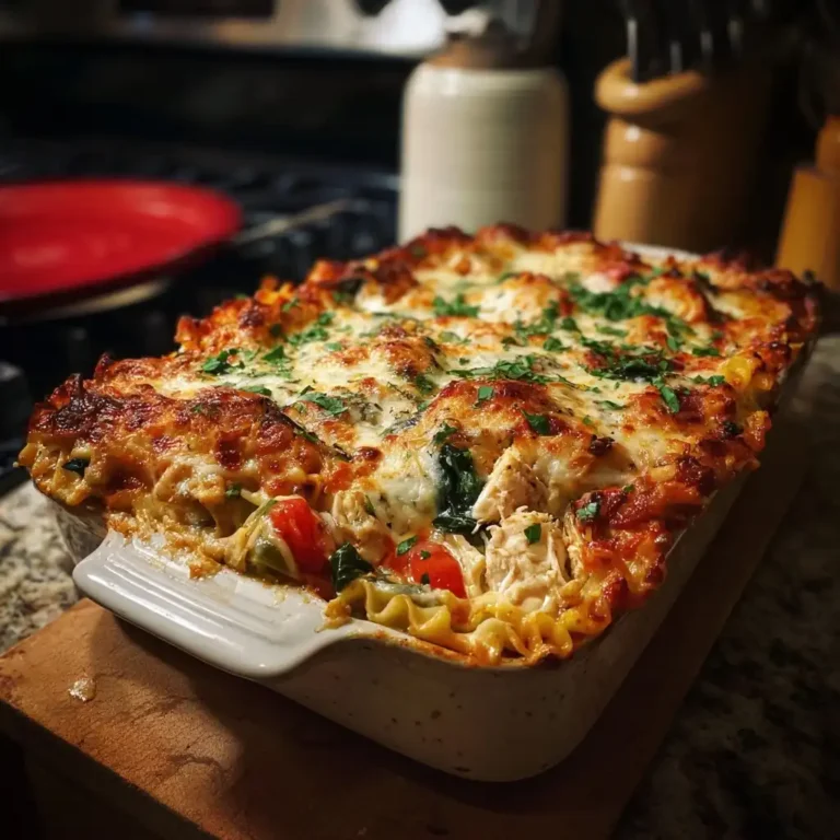 Baked Chicken Primavera Lasagna