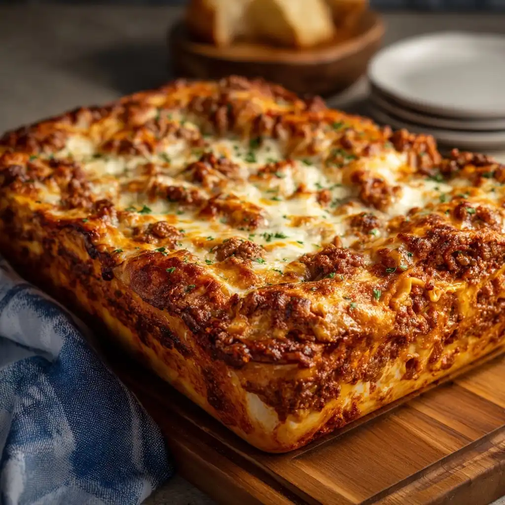 Beefy Marinara Lasagna Bake