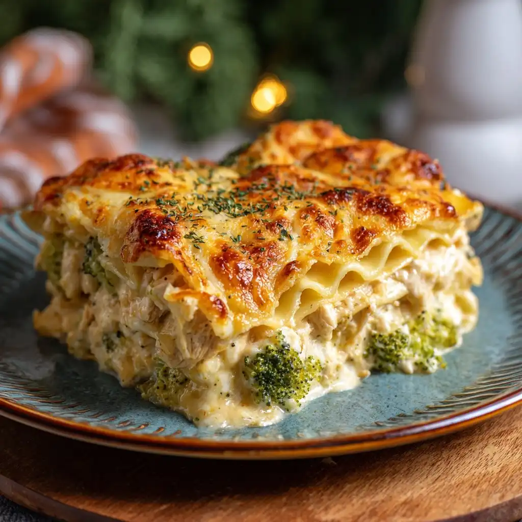 Cheesy Chicken Broccoli Lasagna